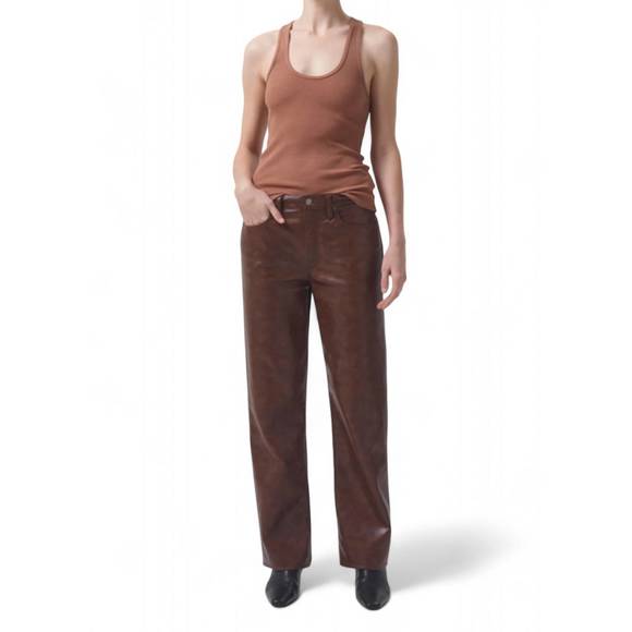 NEW AGOLDE bianca tank top in brown sugar - Picture 2 of 4